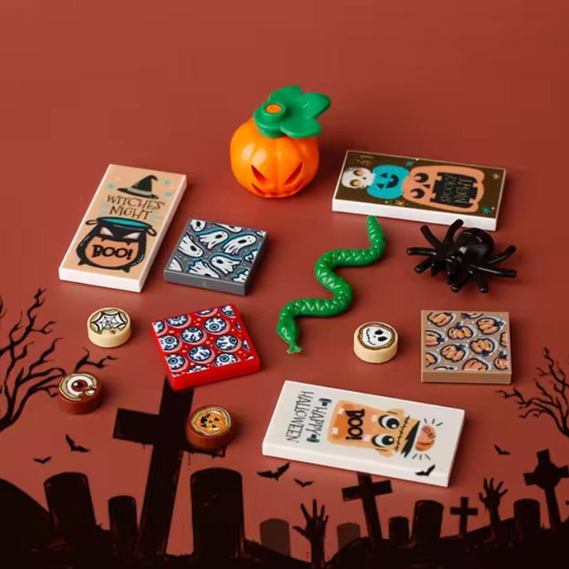 MOC Giocattoli in Mattoncini Set di Costruzione Testa di Zucca di Halloween Fai da Te Figure di Soldato Scheletro Regalo Bambini Natale Halloween