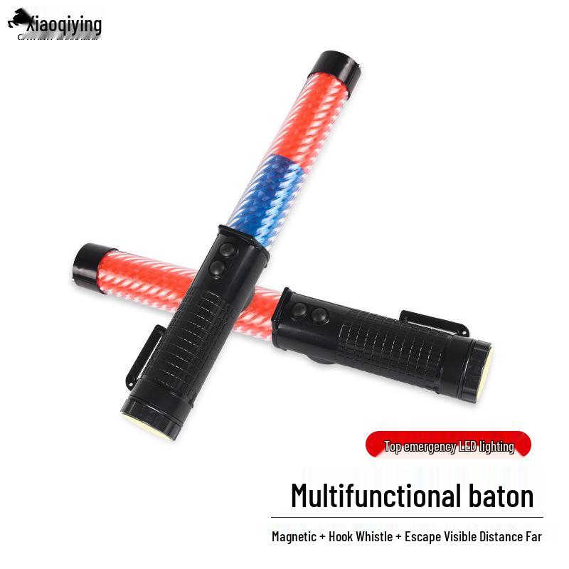 

Dual-Color LED Rechargeable Traffic Baton and Concert Glow Stick 29CM Red and Blue Rechargeable Baton