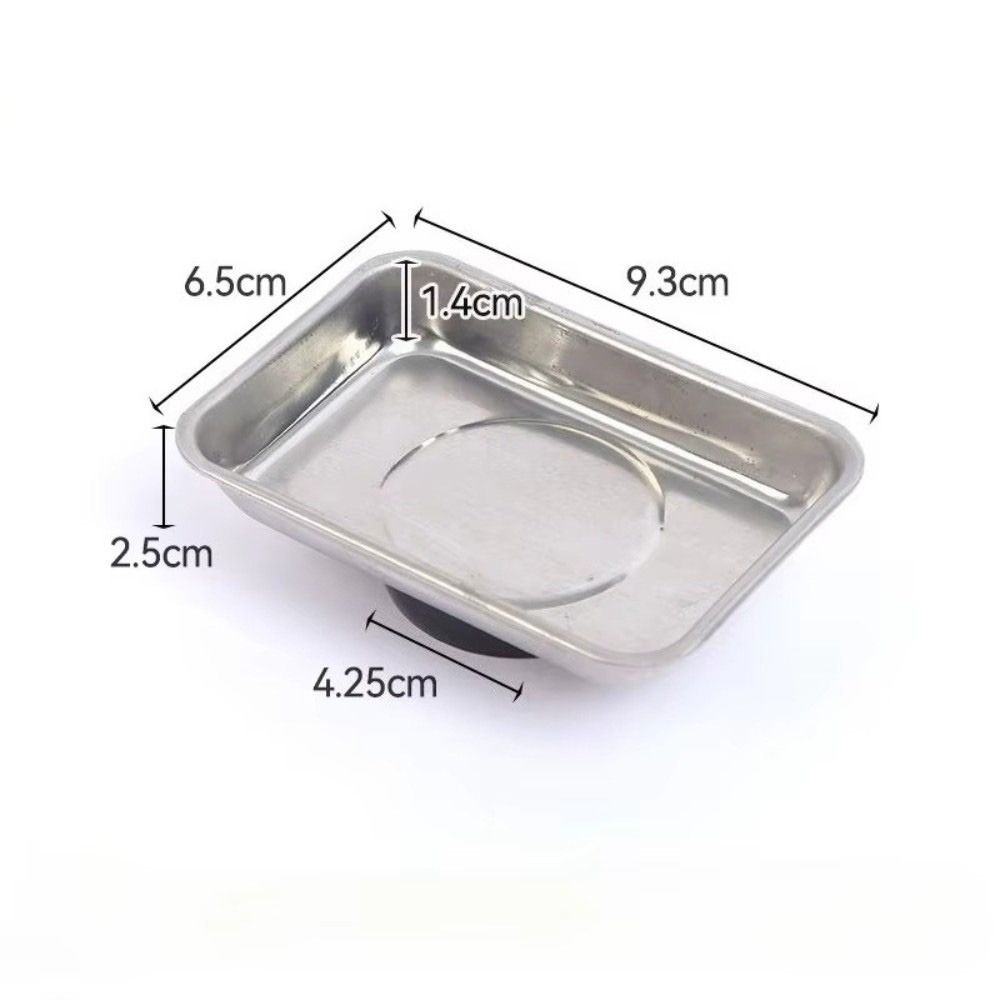 Soft Rubber Base Magnetic Parts Tray Stainless Steel Parts Bowl New Screw Tray Auto Repair Tools