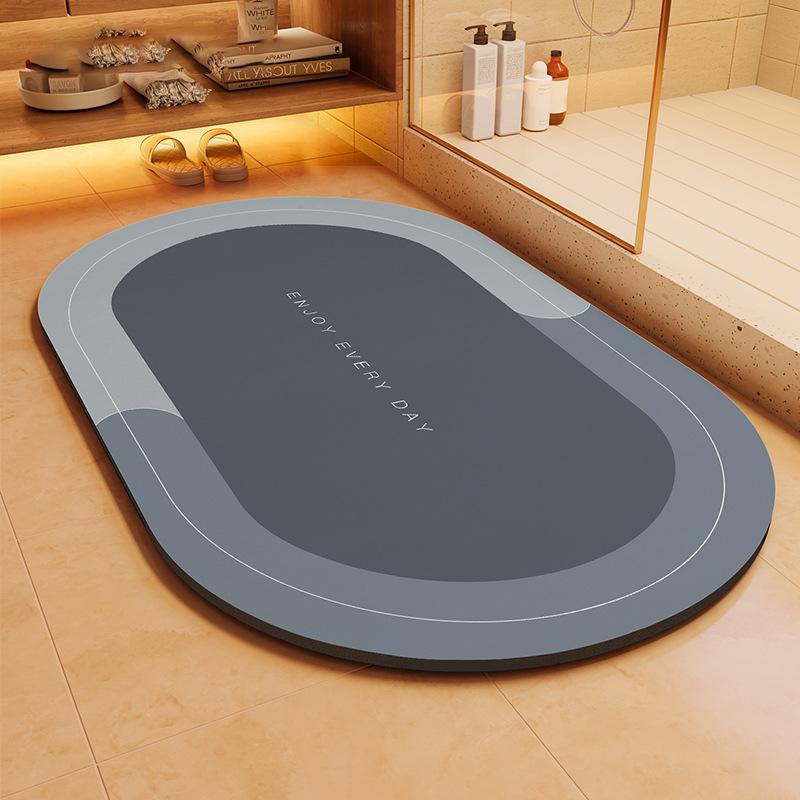 Simple Diatom Mud Mat Bathroom Moisture-wicking Slip-resistant Mat Toilet Door Toilet Washbasin Foot Mat Durable