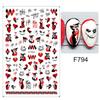 New Nail Art Stickers European and American Ghost Festival Dark Butterfly Bloodthirsty Rose Skull Zombie Nail Decal