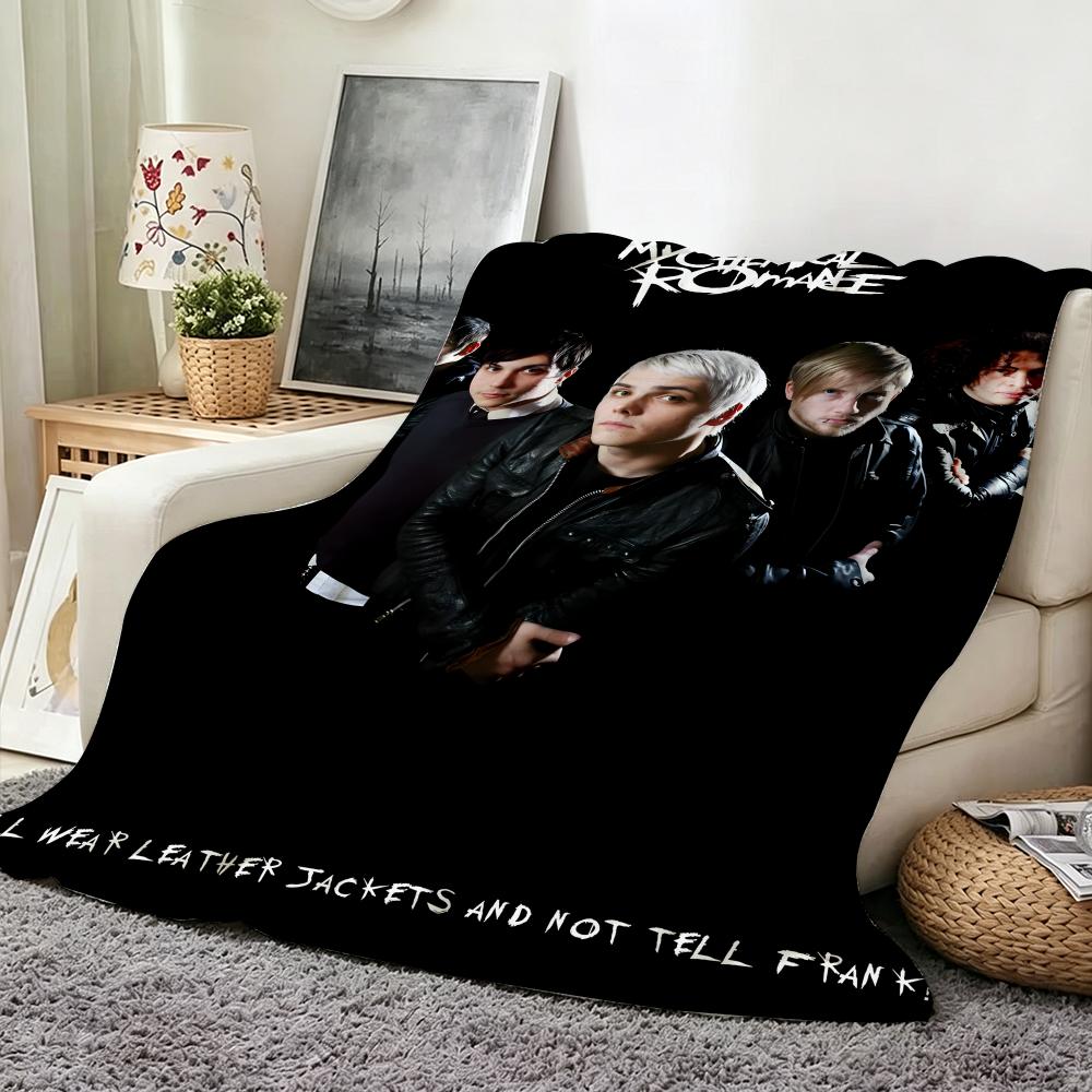 Band M MyChemicalRomance Throw Flannel Throw Blanket Suitable for Sofa Living Room Bedroom