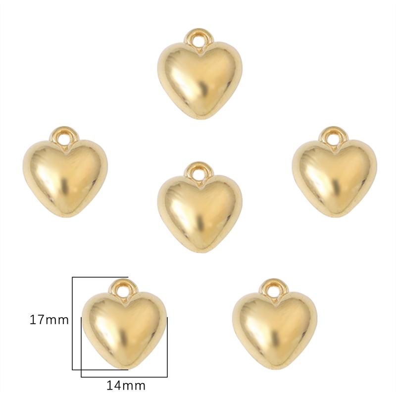 

8-19 мм позолоченный/родиевый CCB сердечный шарм кулон для ожерелья браслет серьги DIY изготовление ювелирных изделий 14x17mm 20pcs золотой