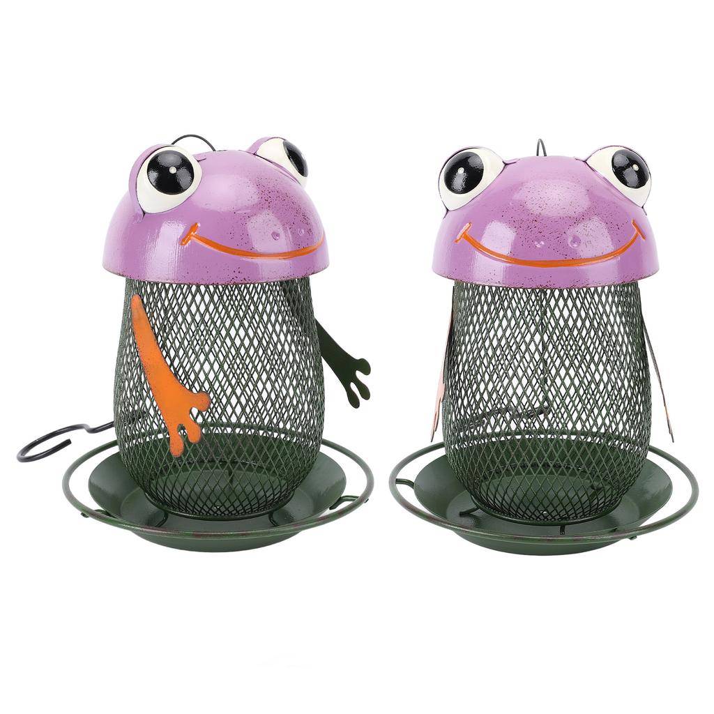 Solar Powered Bird Feeder Lantern, Iron Hanging Bird Feeder with Solar Light, Outdoor Bird Alfeeder for  , Blue