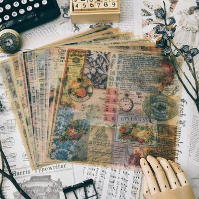 Vintage Velvet Paper Pattern for Happy Scrapbooking Planner / Card Making / Diary Project