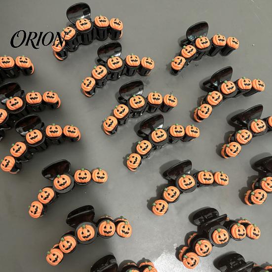 Stylish Hair Accessories for Festivals Halloween Claw Clip Women Girls, Cute Witch Hat/Pumpkin/Ghost Spooky Holiday Styling Tools Plastic Clips,