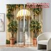 Modern Flat Printing Curtains Without Rod Lemonarchway Drapes Semi Versatile All Suitable Light Filtering Set Of 2 Made Polyester