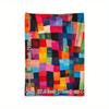 Watercolor Abstract Patchwork Print Blanket, Checkered Geometric Pattern Soft Warm Throw for Camping Travel Home Decor Gift