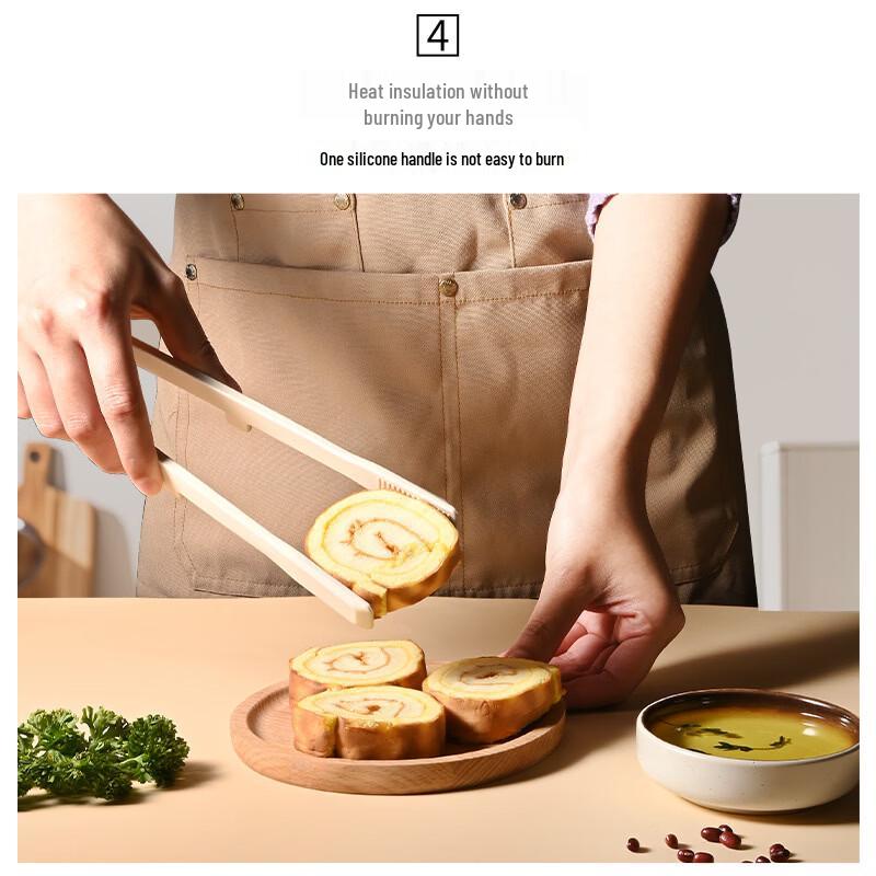 Zhishi Heat-Resistant Kitchen Tongs with Stand