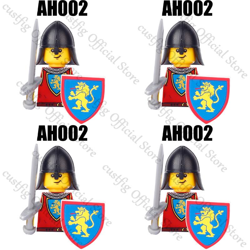 Mittelalterliche Militärsoldaten Figuren Bausteine Löwenherz Deutscher Ritter Waffe Infanterie Schild Helm Burg Hexe Steine Spielzeug
