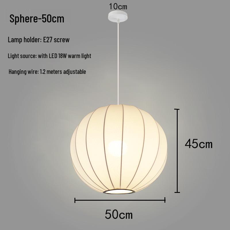 Zen Lantern: Japanese Silk Fabric Pendant Light for Bedroom, Dining Room, and Bar