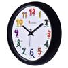 12-inch Kids' Plastic & Glass Wall Clock (Silent Movement, Black Frame)