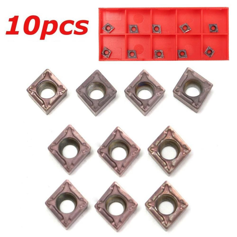 10pcs Carbide Inserts CCMT060204 CCMT0602 For Lathe Turning Tool Holder