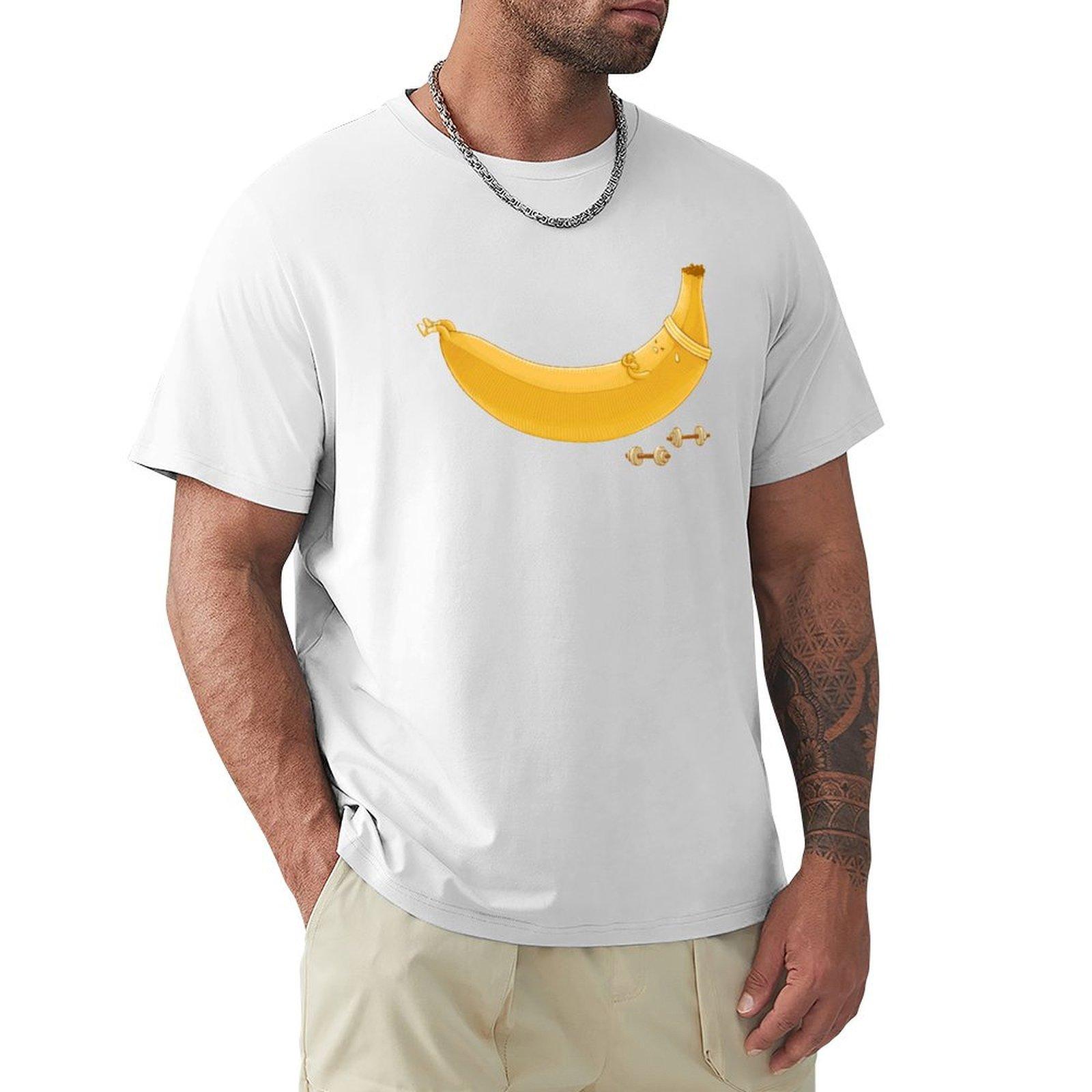 Banana Training Sit Ups Tshirt Minimal Art Print Tshirt S