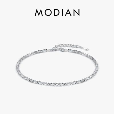 Modian 925 Sterling Silver Simple Female Bracelet For Women Classic Exquisite Sterling Silver Jewelry Gift
