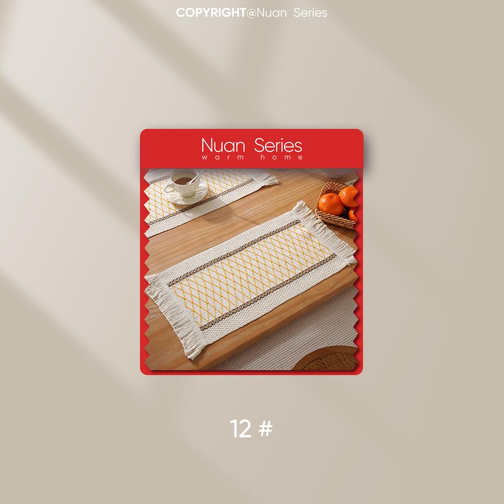 

1 шт. Универсальная дорожка для стола с кисточками из хлопка и льна, декоративная для обеденного стола, серия Nuan 12-W30cm x L50cm