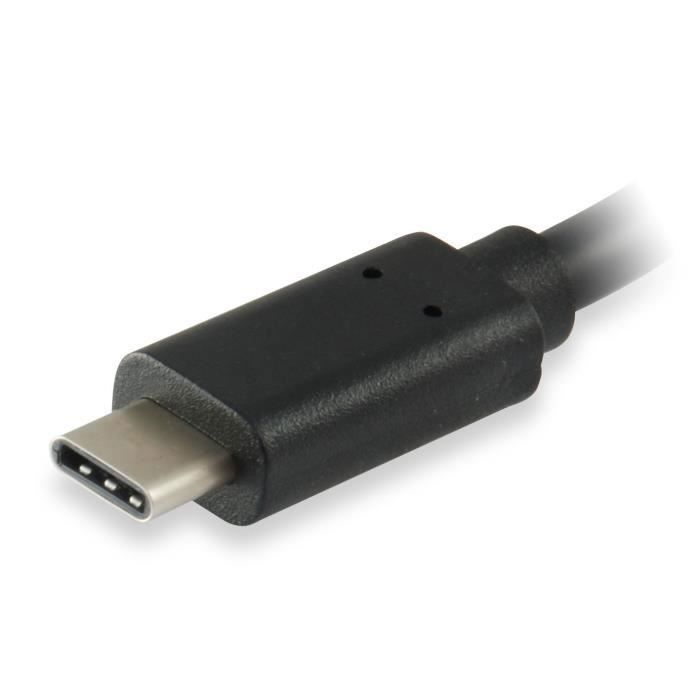 Equip 133455, 0,15 m, USB C, USB A, 3.0 (3.1 Gen 1), Mâle-Femelle, Noir