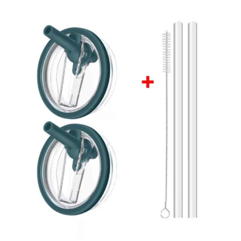 40oz Flip Straw Leak Proof Lid for 2.0 Tumbler Lid Replacement for Stanley Cup Accessories Straw Cover Cleaning Brush with Straw