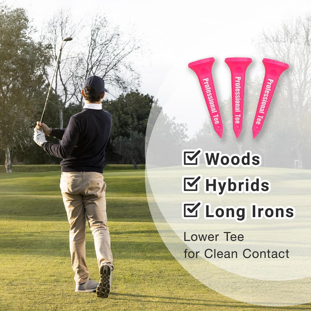 Subetee Golf Tees SUBEtti Professional Tee Short Pink SUBE6119PK (3 tees)