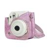Sparkling Color Vintage PU Lther Camera Portable Bag Case  ive Pouch Cover with Shoulder Strap For     8/ 8+/ 9(Sparkling Pink )