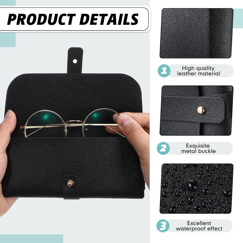 Nuogo 30 Pack Eyeglass Case Soft Glasses Case Studded Sunglasses Pouch Portable PU Leather Bag for Women Men