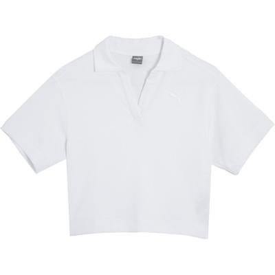HER Polo Shirts Women's White Polo Collar Moderate Straight Fit 676651-02
