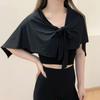 Multifunctional Tie Up Yoga Skirt Solid Color Asymmetrical Design Running Butt Curtain Anti-Exposure Portable Ice Silk Tie Shawl