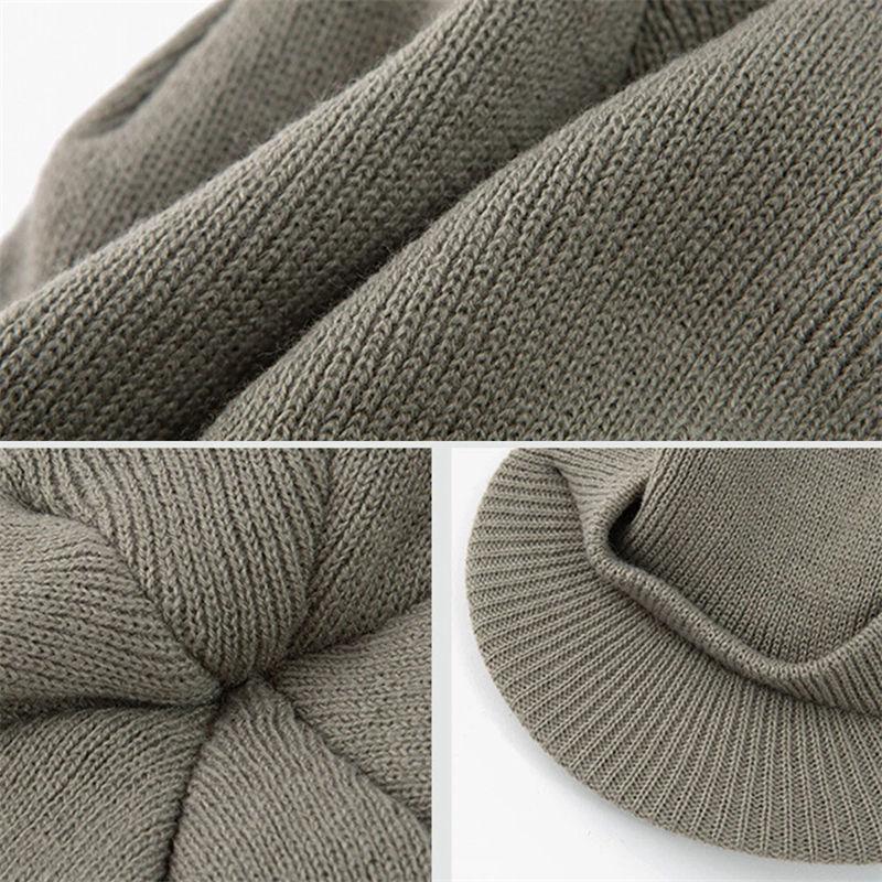 Army Style Cap Military Winter Warm Knitted Hat Thick Beanie Fashion Baseball Caps for Men Women GZW