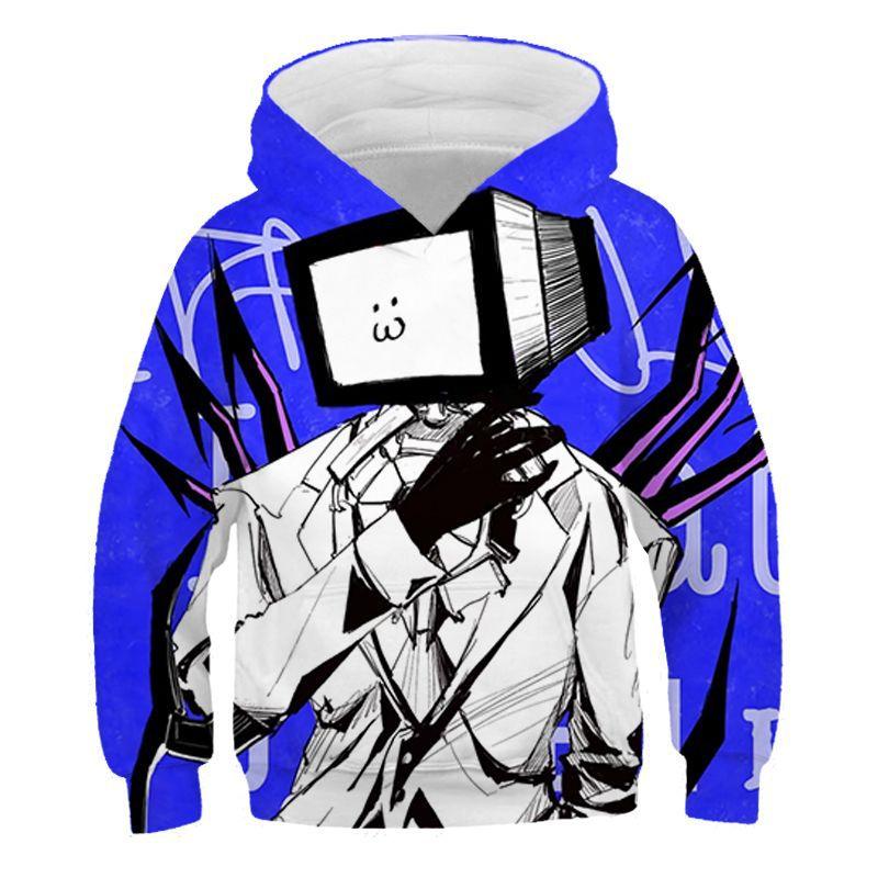 Felpe con Cappuccio Grafica 3D Gioco Divertente Skibidi Toilet Felpe High Street Ragazzi Ragazze Pullover Larghi Streetwear Felpe per Adolescenti