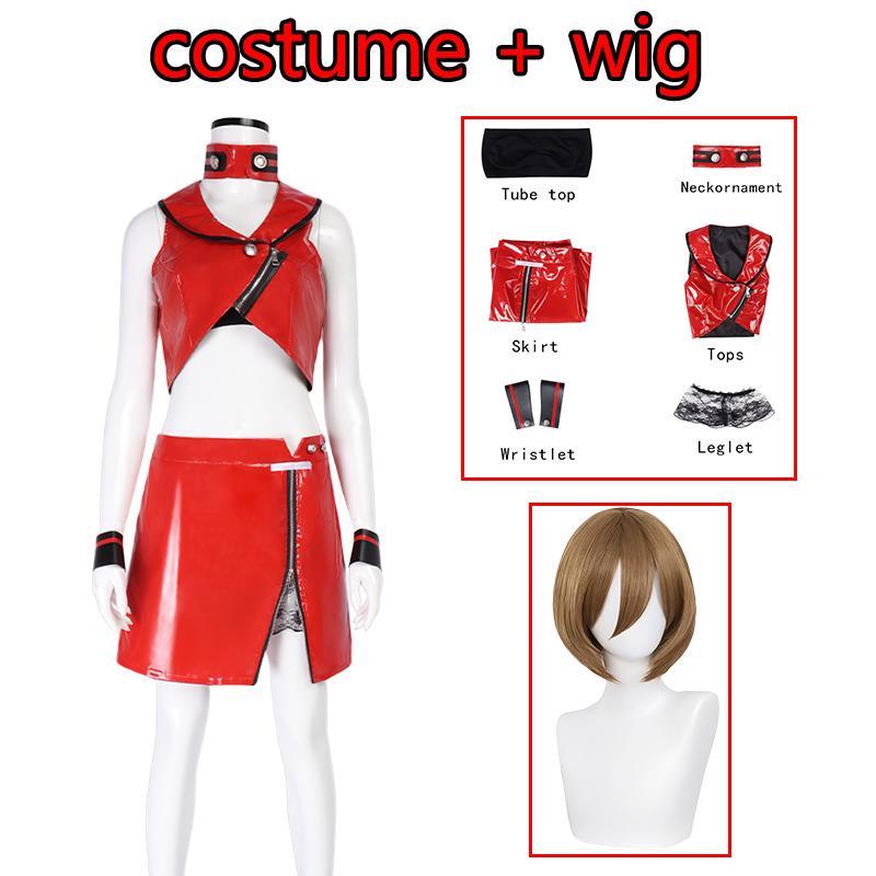 Anime VOCALOID3 Meiko Cosplay Costume Wig Meiko PU Red Uniform Christmas Halloween Formula Uniform for Women Comic Con
