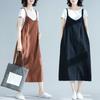 Cotton and Linen Suspender Dress Women's Spring and Summer Loose Large Size Korean Version Casual Medium and Long Sleeveless Strap Skirt