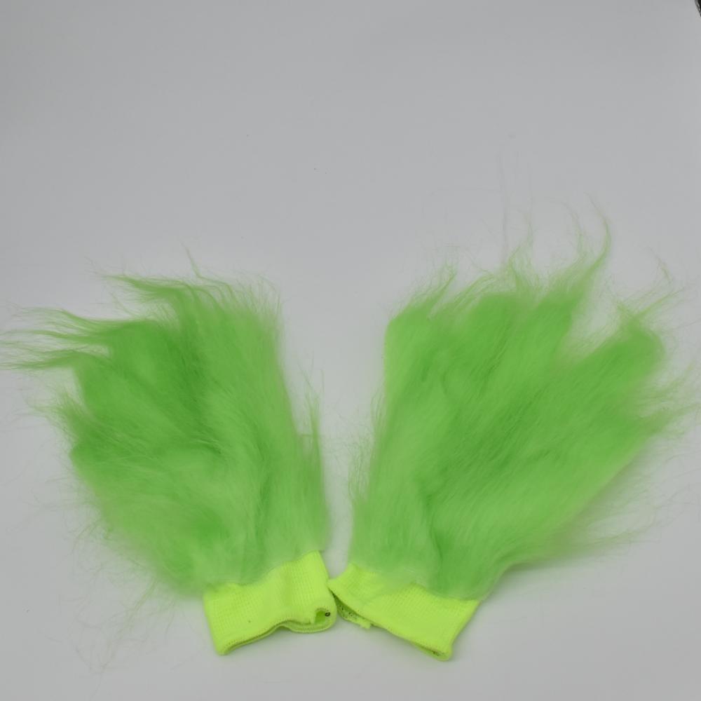 Grinch Half Face Mask With Green Hair And Whimsical Design For Christmas Celebrations
