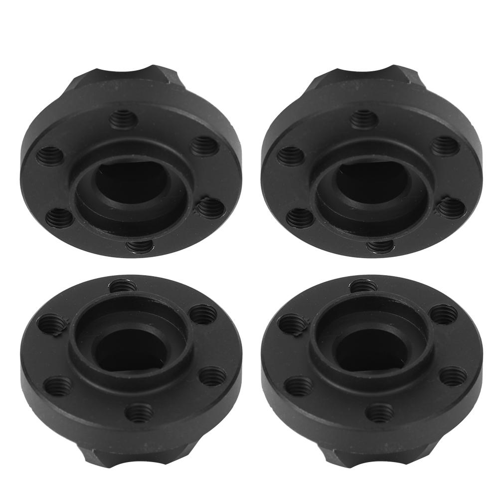 4pcs RC Car Wheel Hex Hubs Wheel Adapter Black Fit for SCX10 1 10 RC Crawler 1.9inch 2.2inch Wheel