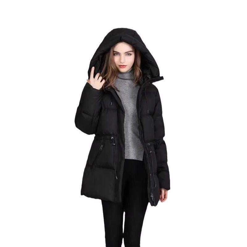 New Down Jacket Women's Mid-length Hooded Cotton Coat Thickening Slimming Cotton Jacket