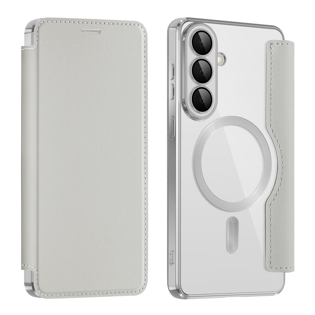 For Samsung Galaxy S26 Magnetic Case RFID Blocking Card Holder Leather Phone Cover with Lens Film