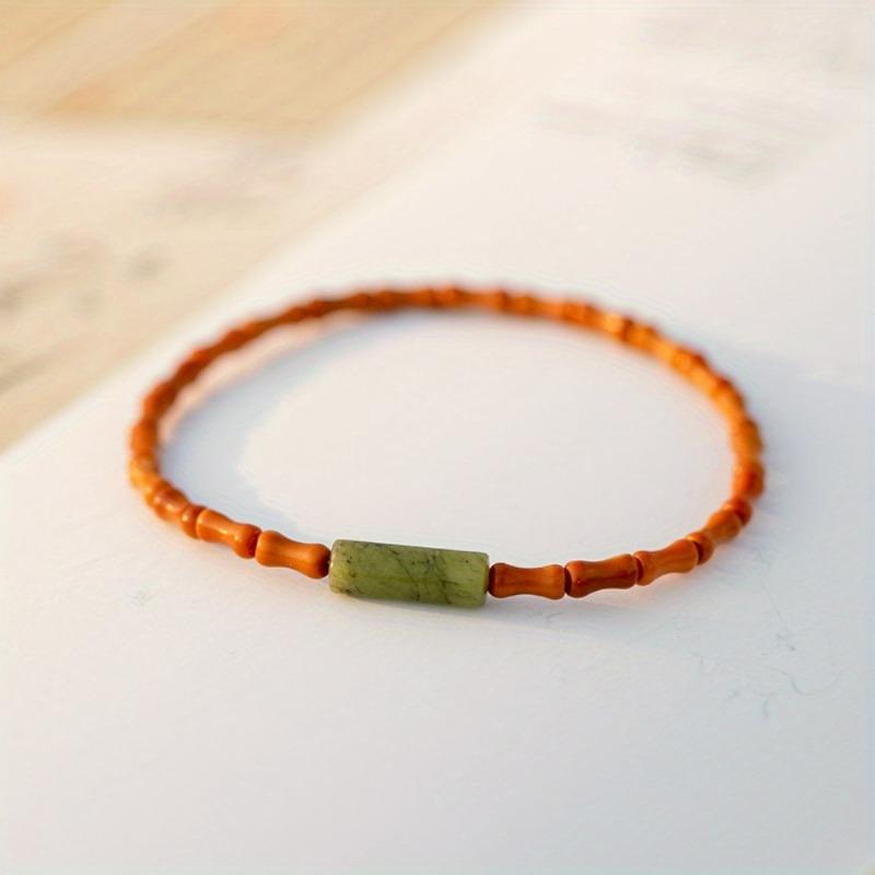 Модный браслет из перидота и камня Шоушань, Элегантный свежий браслет из лимонного нефрита зелёный