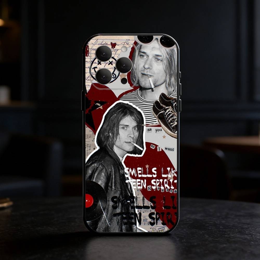 K-Kurt Singer C-Cobain Phone Case Silicone Black Soft For IPhone 17,16,15,14,13,12,11,SE,Plus Pro Max