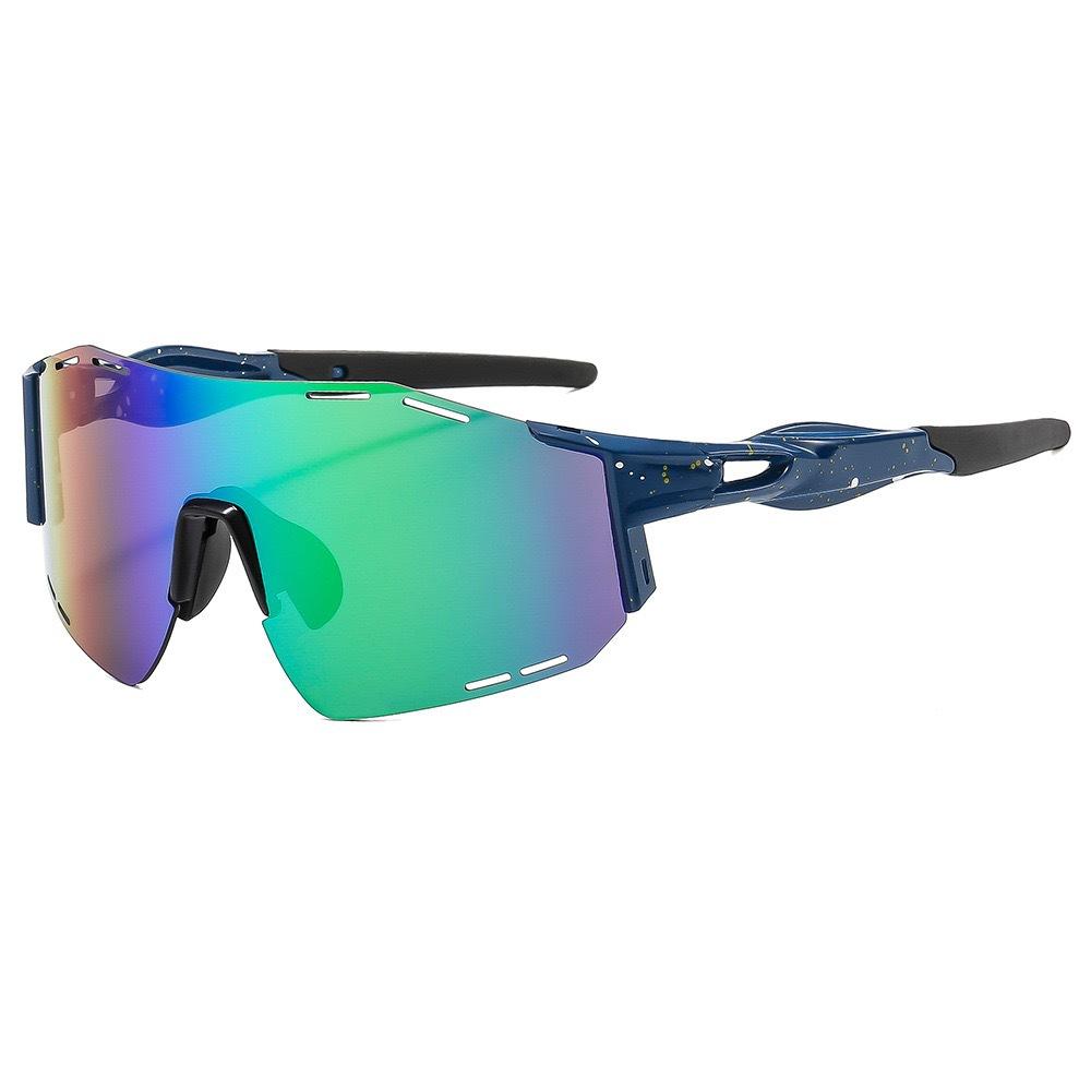 Cross Border New Outdoor Sports Sunglasses Men Women Fashionable Windproof Riding One-piece Colorful Eye Protection Glasses