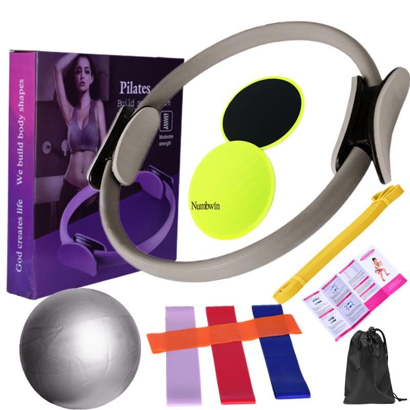 

Twelve-Piece Yoga & Pilates Set: Includes Yoga Ball, 2080 Latex Resistance Bands, Elastic Loops, & Gliding Discs