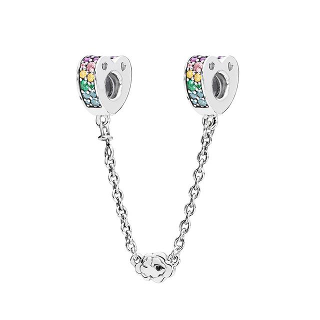 Safety Chain S925 Sterling Silver Charms Pendant European Bead Fit Original Charms Bracelet Chain Girl Women Jewelry Making