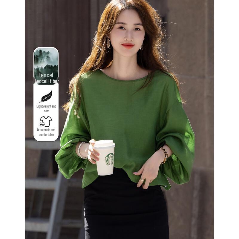 DeMana Summer Acetate-Linen Blend Blouse