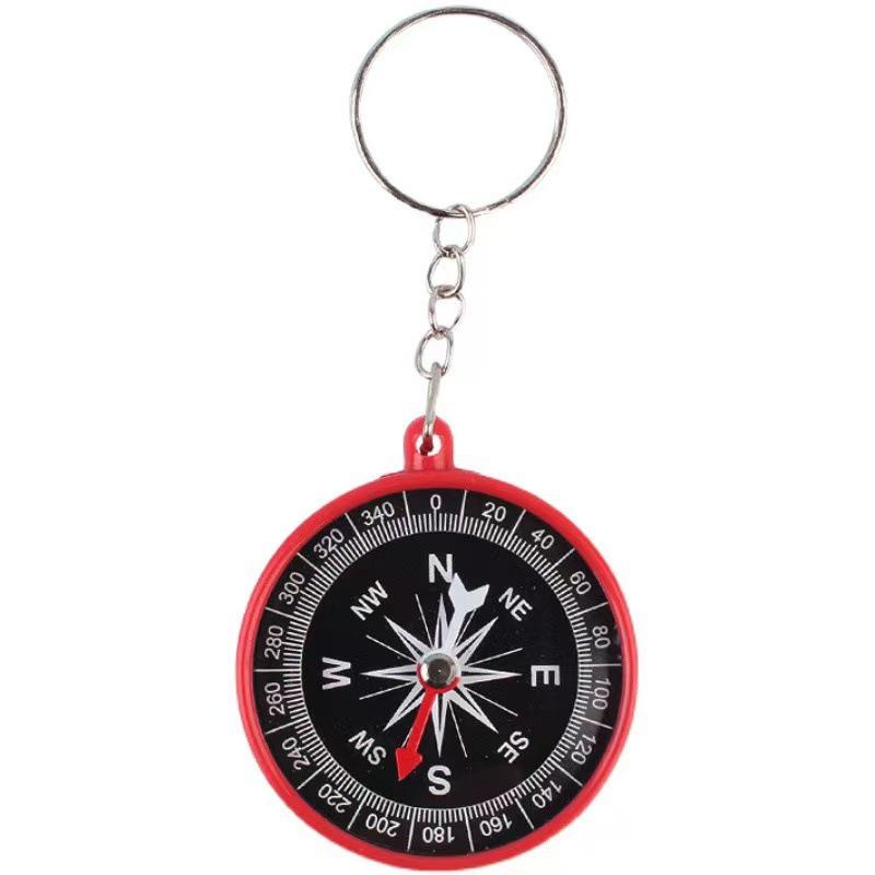 Colorful Plastic Compass Keychain for Kids' Science Experiments and Outdoor Learning