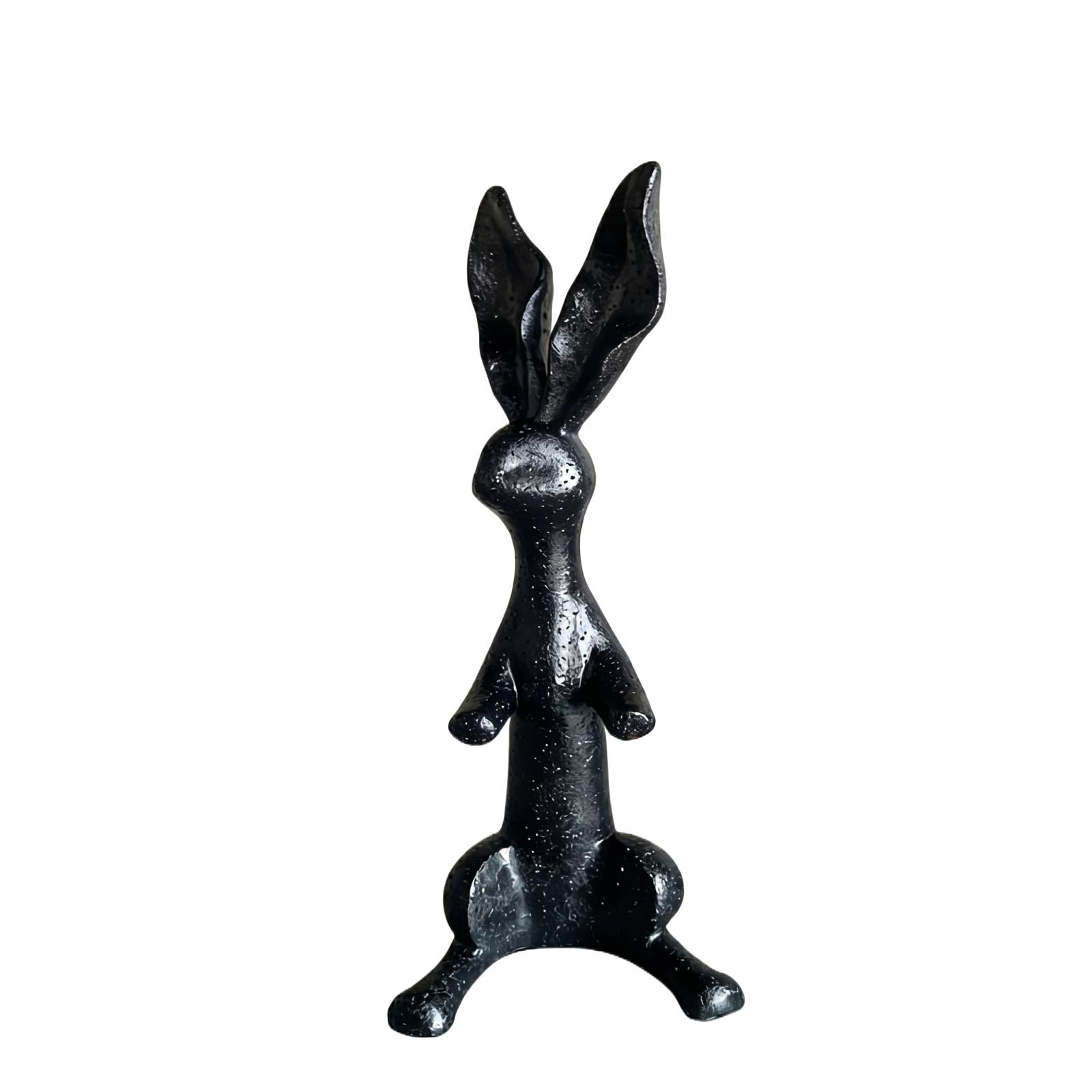

Metal Bunny Figurine Sculpture Decorative Animal Statue Home Office Desk Ornament Indoor Outdoor Accent Piece One Size