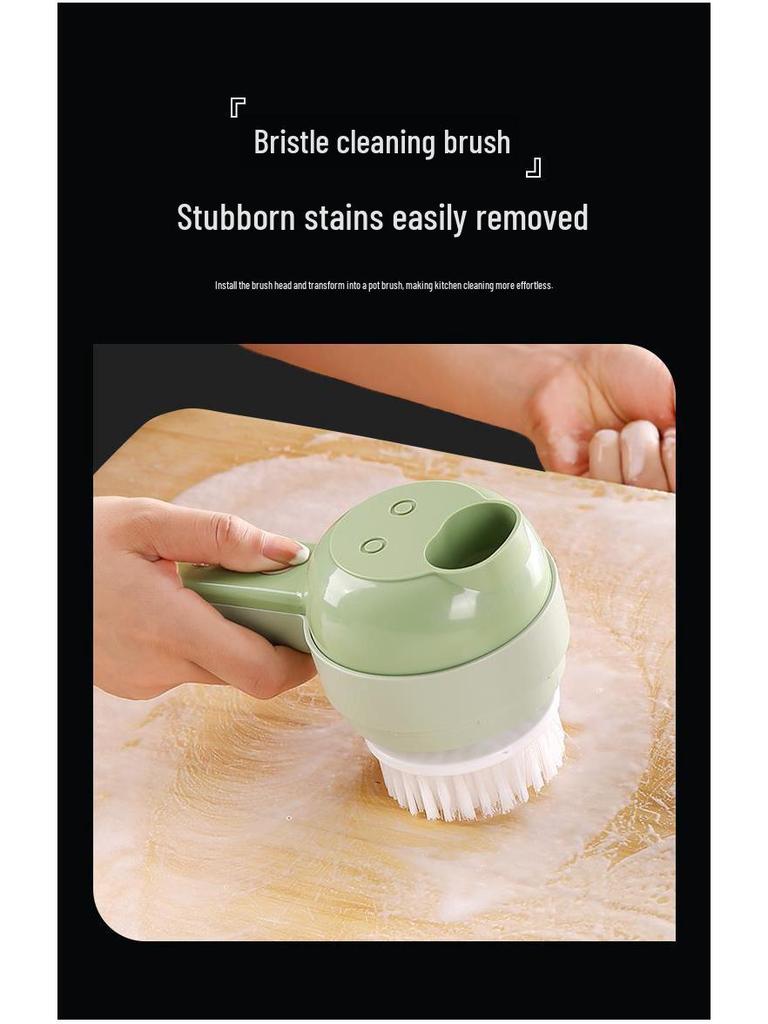 Four-in-One Electric Vegetable Cutter and Chopper: Multifunctional Garlic Masher and Slicer