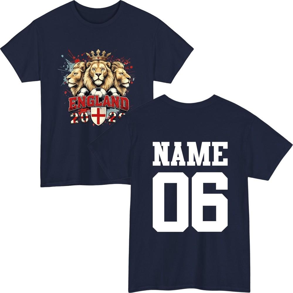 Personalised england tournament 2026 tshirt custom name number football fan top S