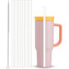 6Pack Replacement Straws for Owala 40oz Tumbler, Alwenid Reble Clear Straws with Cleaning Brush, Compatible with Owala Water Bottle Cup Mug