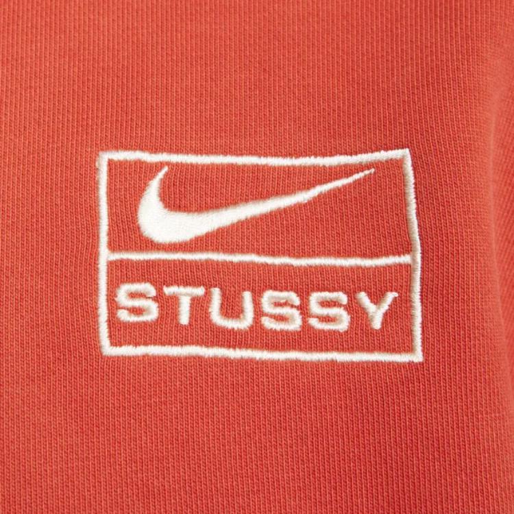 Nike X Stüssy Collaboration Casual Sports Fleece Long Sleeve Hoodie Unisex Hoodies Red FJ9162-642