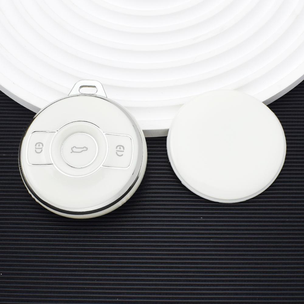 

Сріблястий край для Mercedes Benz SMART Fortwo 1 BRABUS 1 Benz SMART 2022 2023 3 кнопки ТПУ Автомобільний пульт дистанційного керування Чохол-брелок Тримач для ключа білий