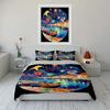 Starry Night Harbor Decoration Set Soft Comfortable Duvet Cover Bedding Set Included 1*Duvet Cover & 2*Pillowcases gift