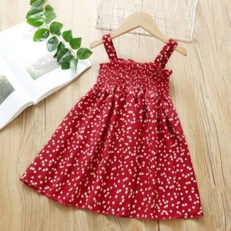 

Stylish Summer Dress For Girls New Polka Dot Dress Fashionable Dress For Baby Girls 140 червоний